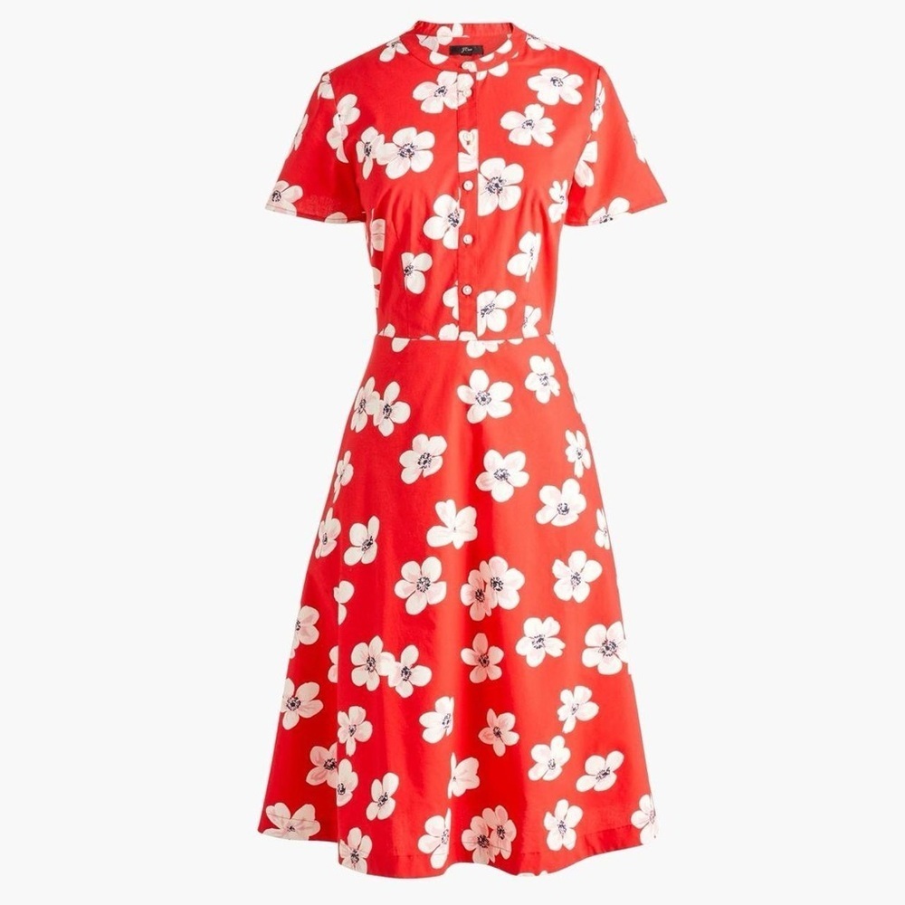 J. Crew Red Floral Dress